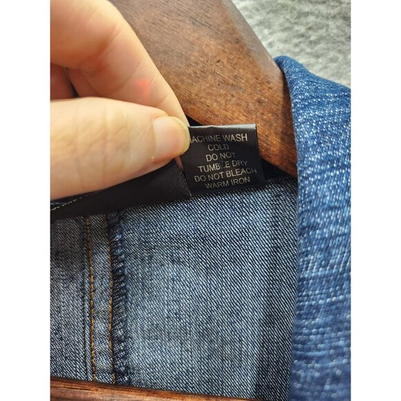 Womens 1X Denim Ruffled Hem Jacket By The Pyramid Collection - Picture 4 of 5